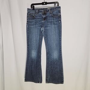 Chip + Pepper  Blue‎ Denim Bootcut Jeans vintage factory whiskering fading 11 jr